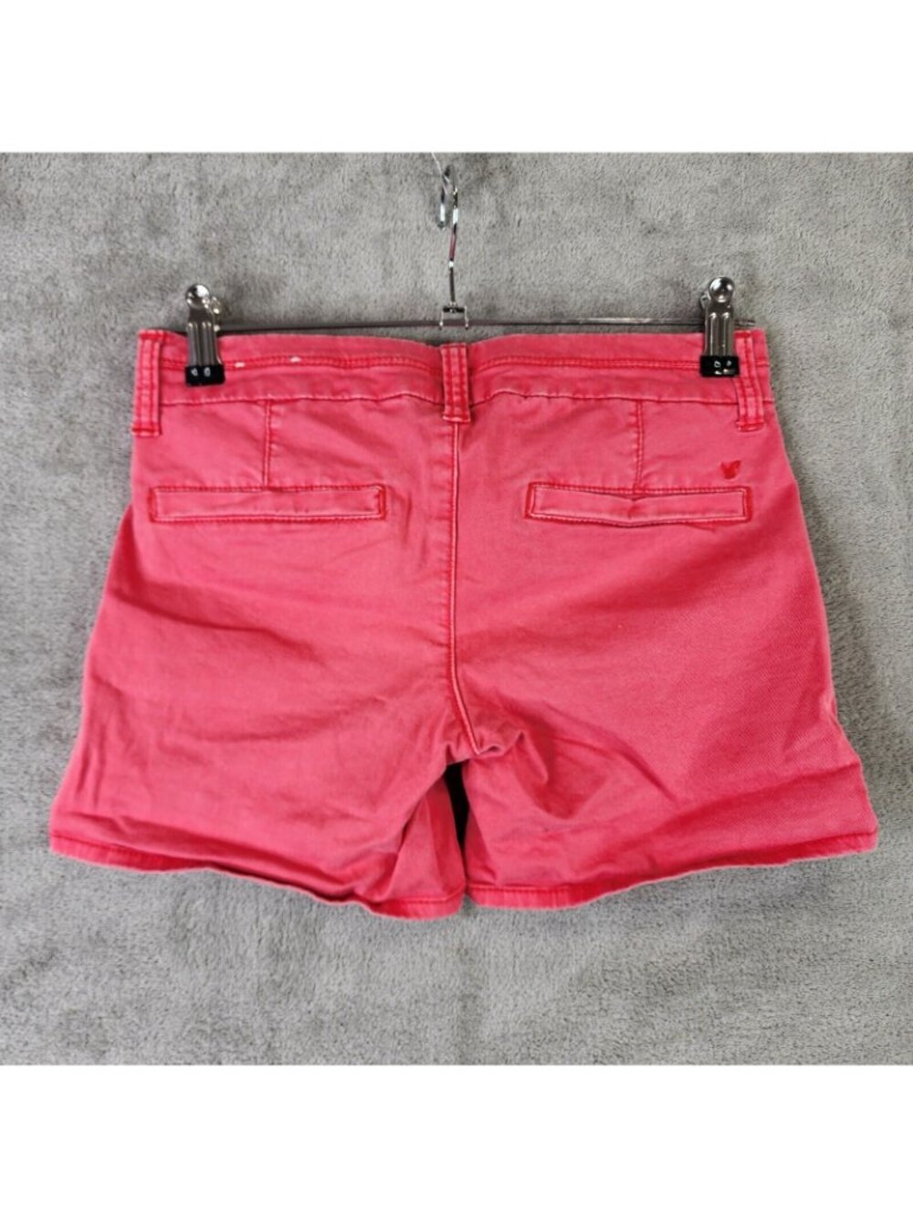 Womens American Eagle Pink Midi Chino Shorts Cotton Blend Stretch Size 00 - Picture 3 of 7